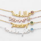 Customized Princess Name Birthstone Necklace - Glaxias