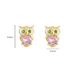 Cute Owl CZ Girls Stud Earrings - Glaxias