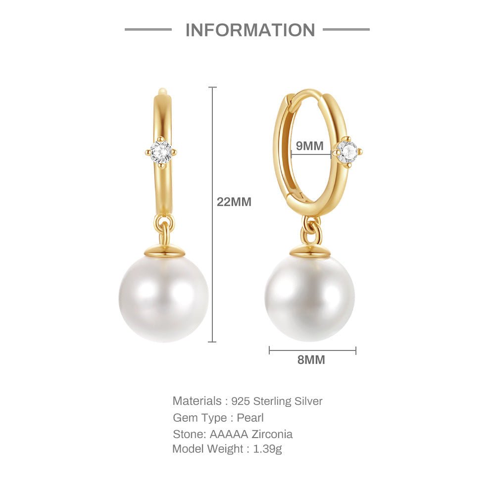 CZ Accent Pearl Drop Girls Earrings - Glaxias