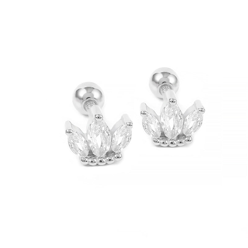 CZ Crown Grils Stud Earrings - Glaxias