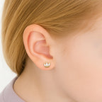 CZ Crown Grils Stud Earrings - Glaxias