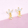 CZ Marquise Floral Dangle Earring for Kids - Glaxias