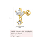 CZ Marquise Floral Dangle Earring for Kids - Glaxias