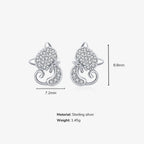 CZ Shiny Cat Girls Stud Earrings - Glaxias
