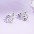CZ Shiny Cat Girls Stud Earrings - Glaxias