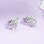 CZ Shiny Cat Girls Stud Earrings - Glaxias