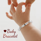 CZ Silver Personalized Baby Name Pearl Bracelet - Glaxias