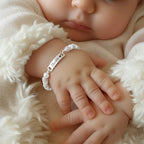 CZ Silver Personalized Baby Name Pearl Bracelet - Glaxias