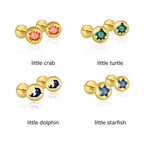 Delicate Ocean Creature CZ Girls Earrings - Glaxias