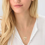 Double Heart Personalized Name and Birthstone Necklace - Glaxias