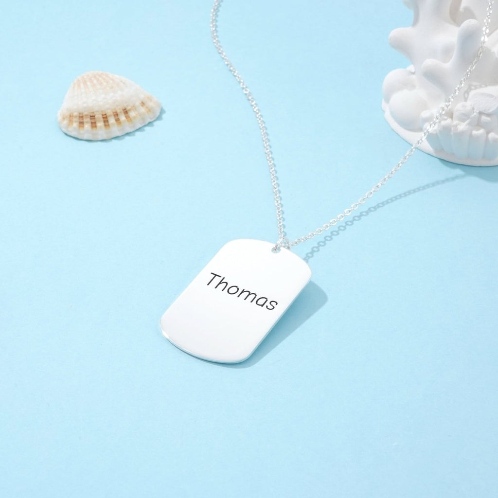 Engravable Boy's Nameplate Necklace - Glaxias
