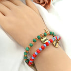 Engravable Cross Charm Children's Christmas Bracelet - Glaxias