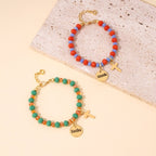 Engravable Cross Charm Children's Christmas Bracelet - Glaxias