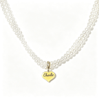 Engravable Double Strand Pearl Necklace for Girls - Glaxias