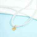 Engravable Double Strand Pearl Necklace for Girls - Glaxias