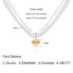 Engravable Double Strand Pearl Necklace for Girls - Glaxias