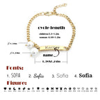 Engravable Name Children's Bracelet with Two Pearl Charms - Glaxias