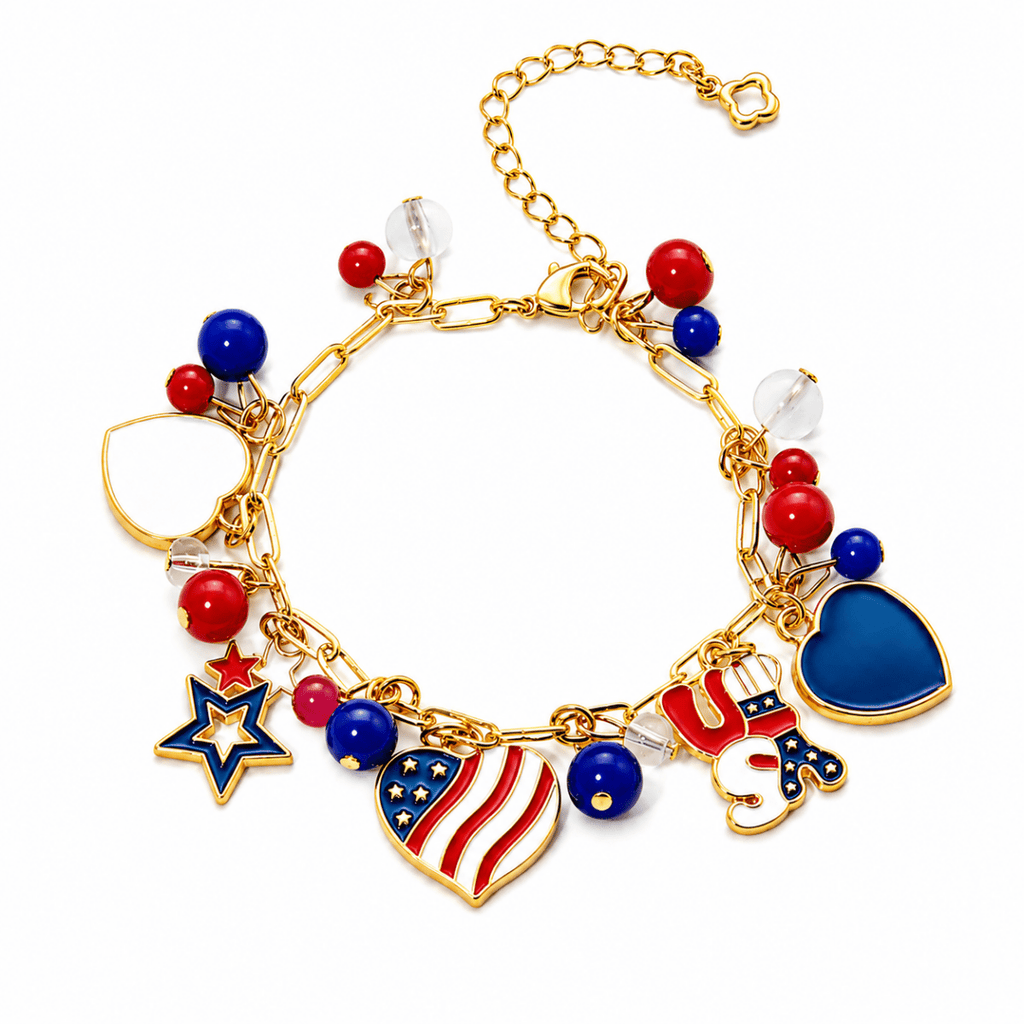 Girls 4th of July Charm Bracelet - Glaxias