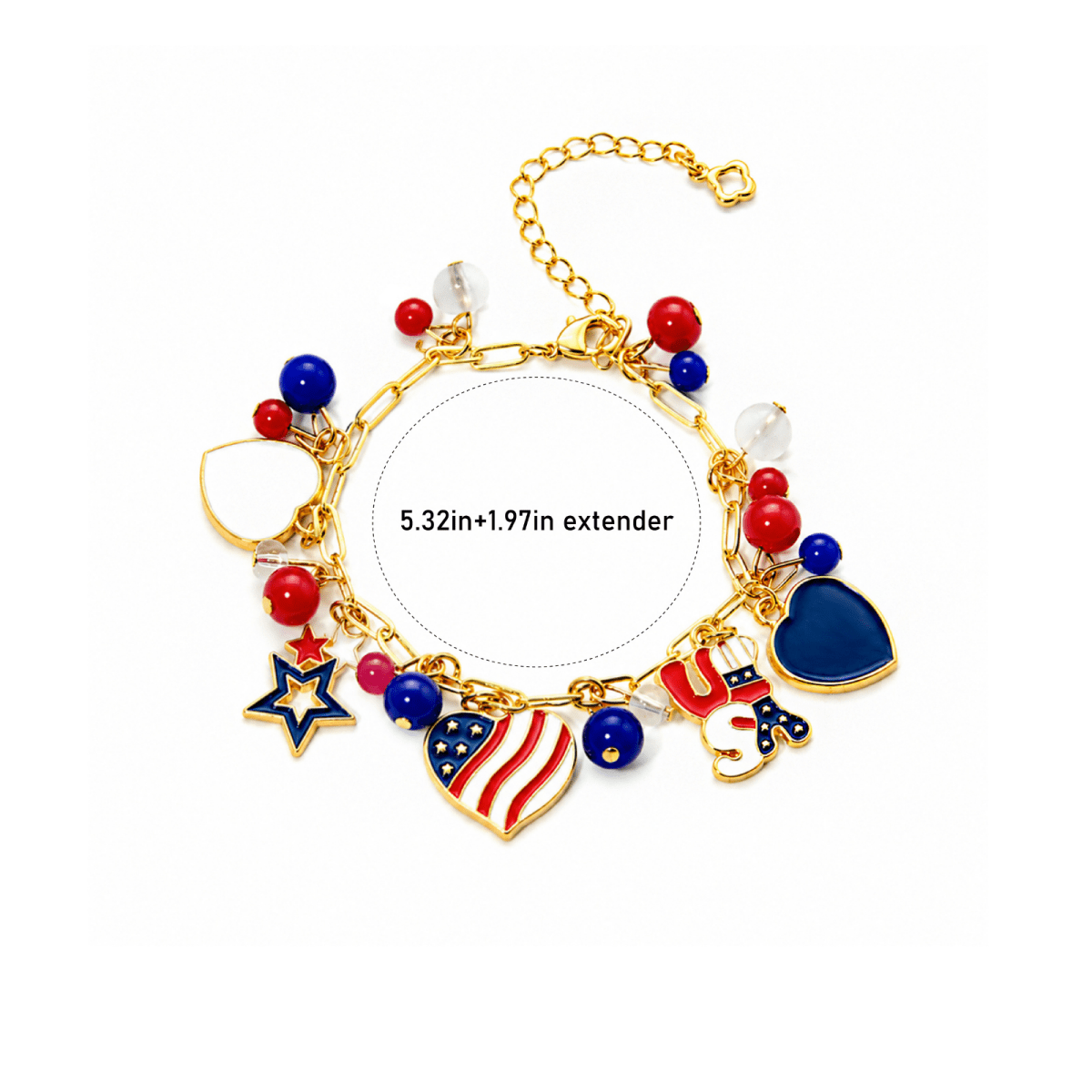 Girls 4th of July Charm Bracelet - Glaxias