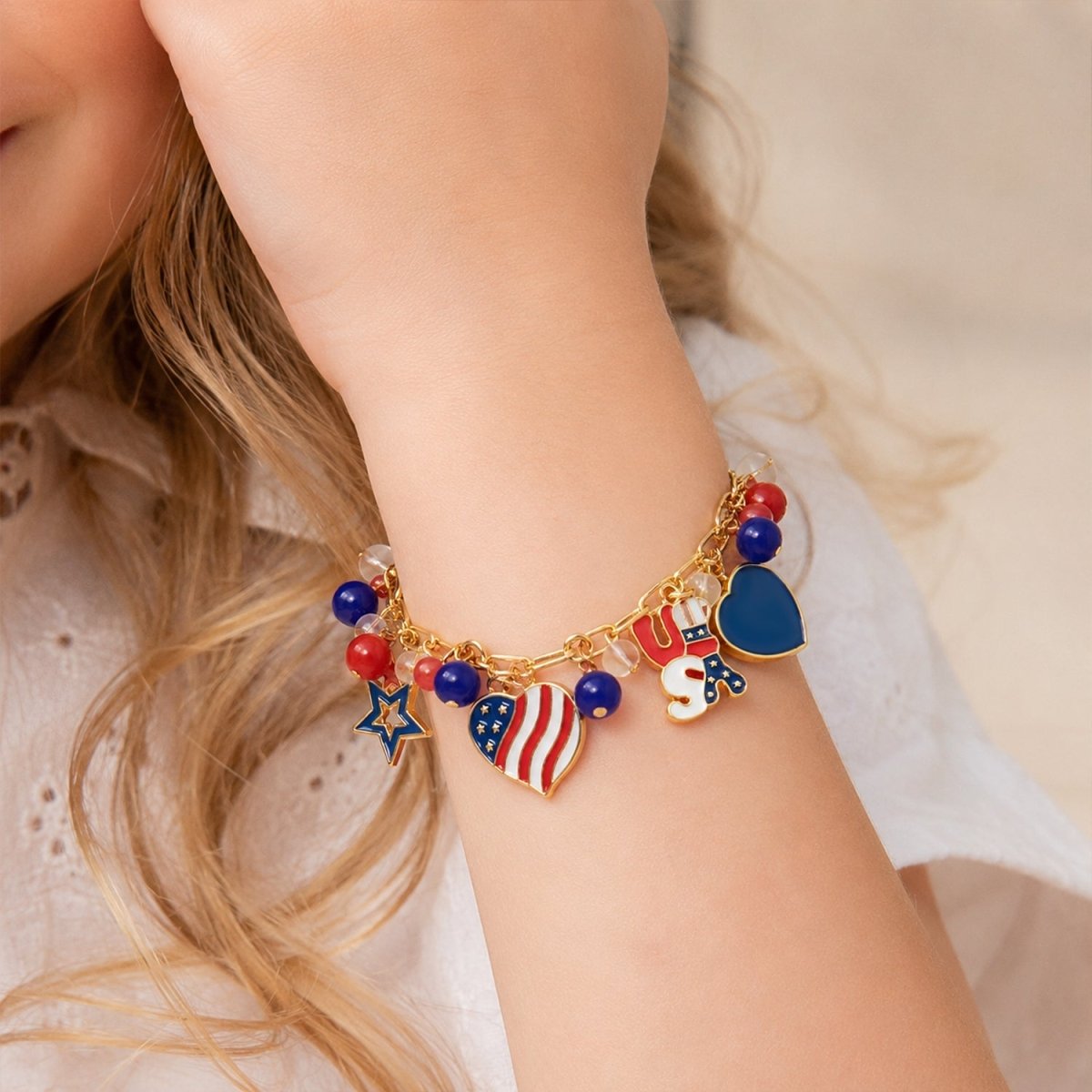 Girls 4th of July Charm Bracelet - Glaxias