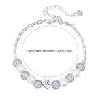 Girls Custom Initial Crystal Pearl Bracelet - Glaxias
