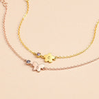 Girls Cute Element Initial and Birthstone Bracelet - Glaxias