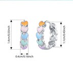 Girls Dreamy Pastel Heart Huggie Hoops - Glaxias
