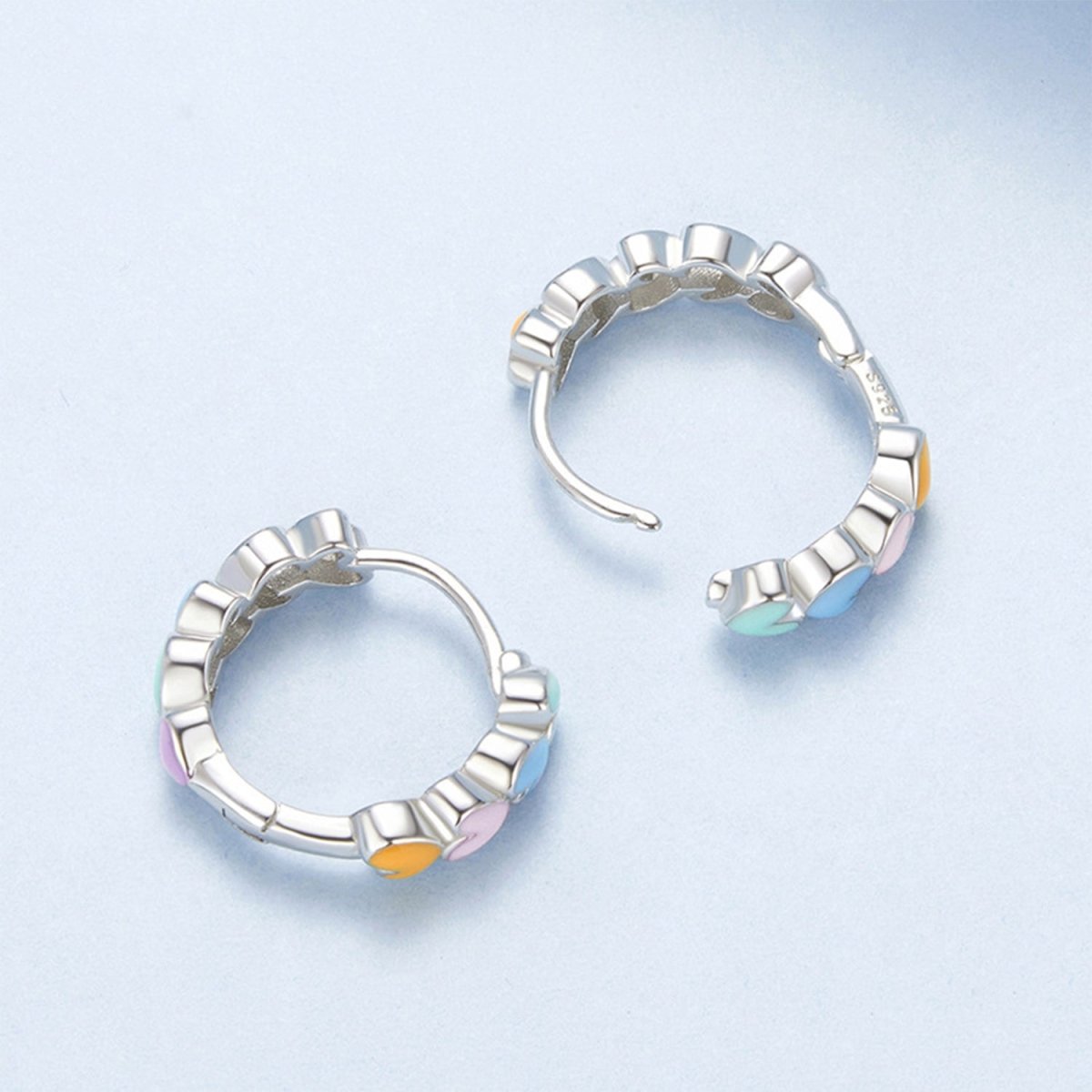 Girls Dreamy Pastel Heart Huggie Hoops - Glaxias