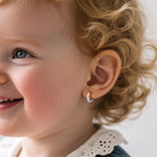 Girls Dreamy Pastel Heart Huggie Hoops - Glaxias
