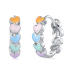 Girls Dreamy Pastel Heart Huggie Hoops - Glaxias