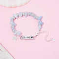 Girls Personalized Blue Crystal Name Bracelet with Star Charm - Glaxias