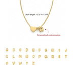 Girls' Personalized Initial Necklace with Heart Charm - Glaxias