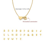 Girls¡¯ Personalized Initial Necklace with Heart Charm - Glaxias