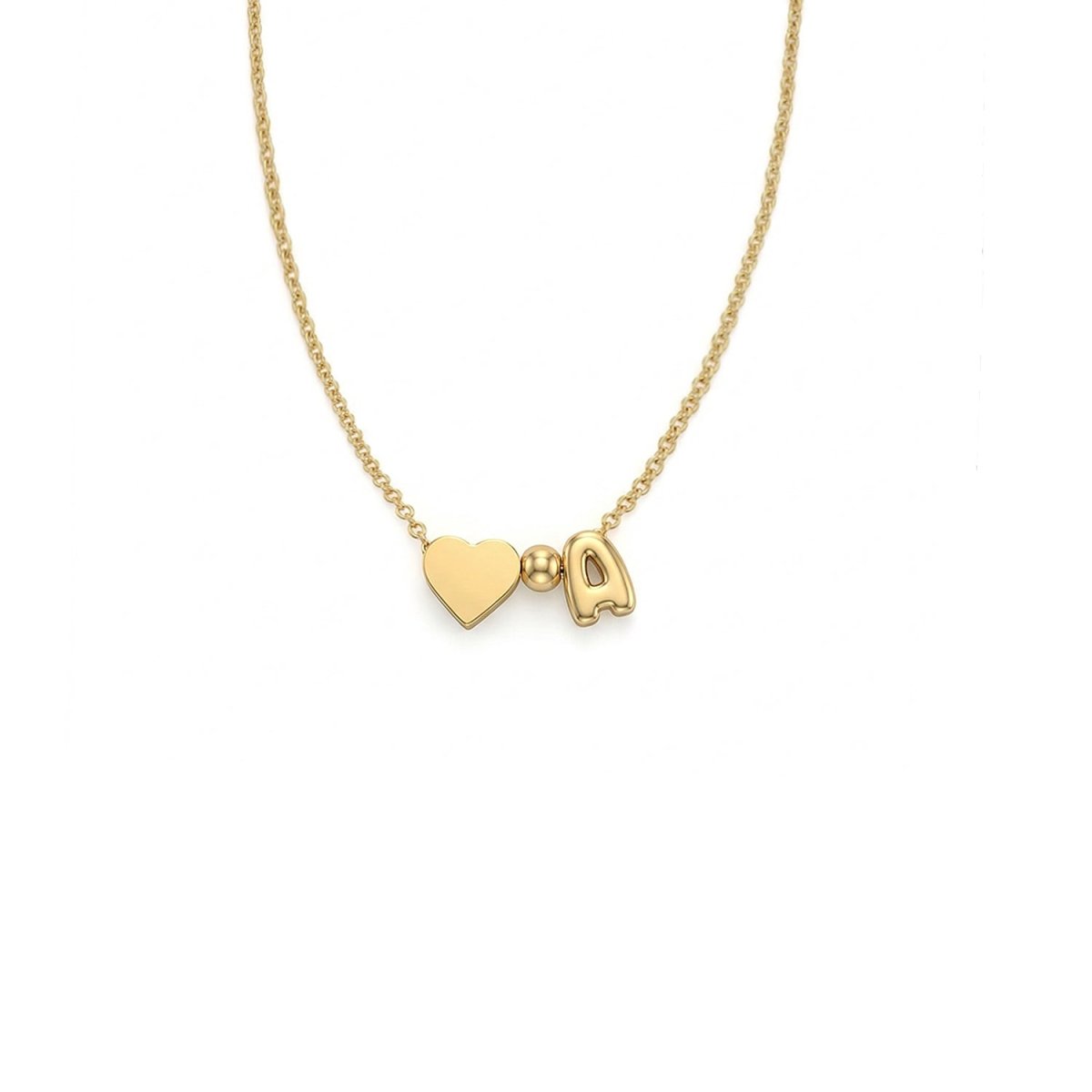 Girls¡¯ Personalized Initial Necklace with Heart Charm - Glaxias