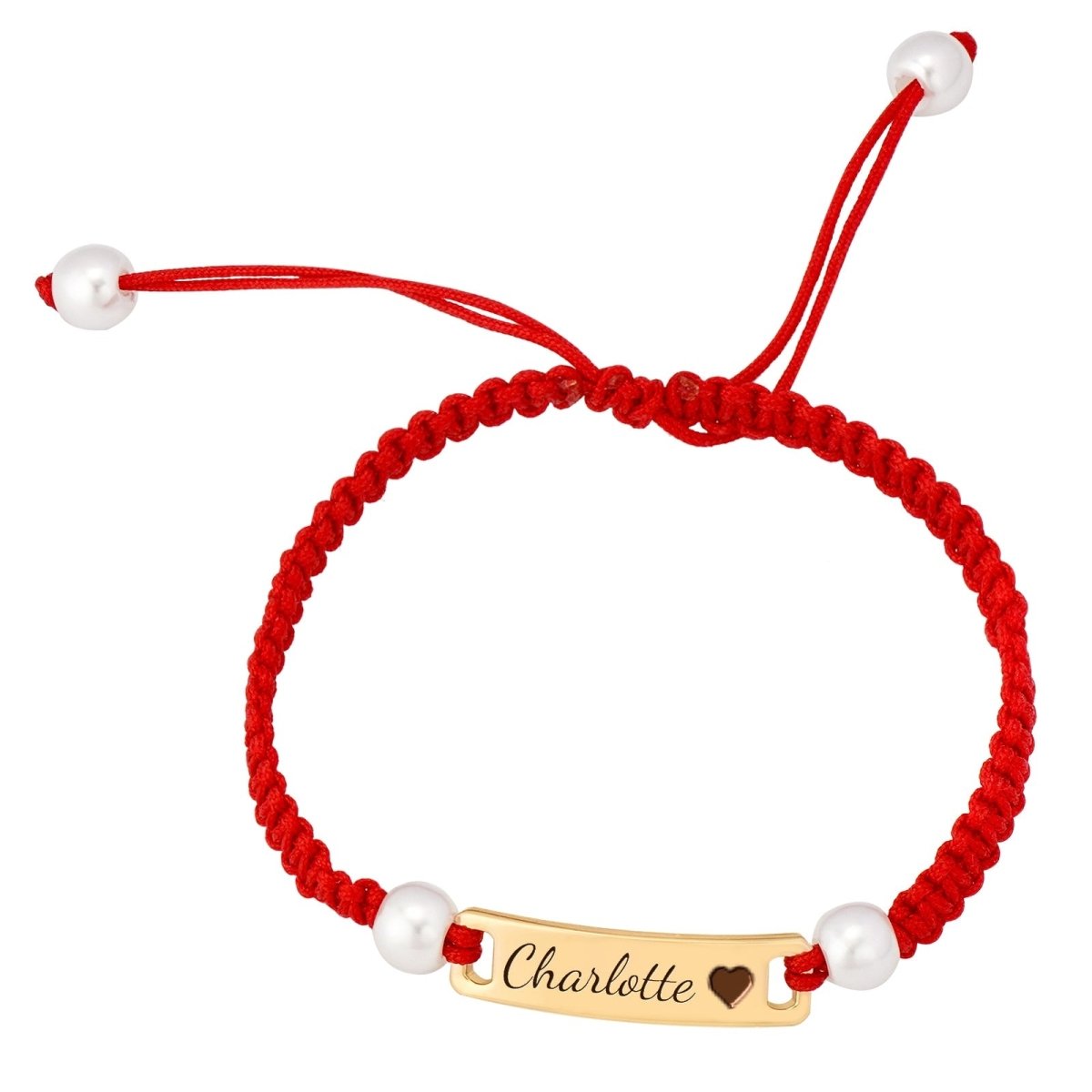 Hand-woven Red Cord Personalized Name Bracelet for Girls - Glaxias