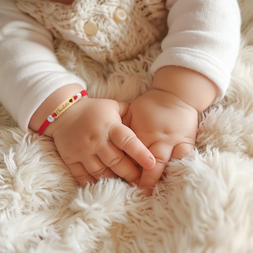 Hand-woven Red Cord Personalized Name Bracelet for Girls - Glaxias