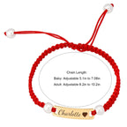 Hand-woven Red Cord Personalized Name Bracelet for Girls - Glaxias
