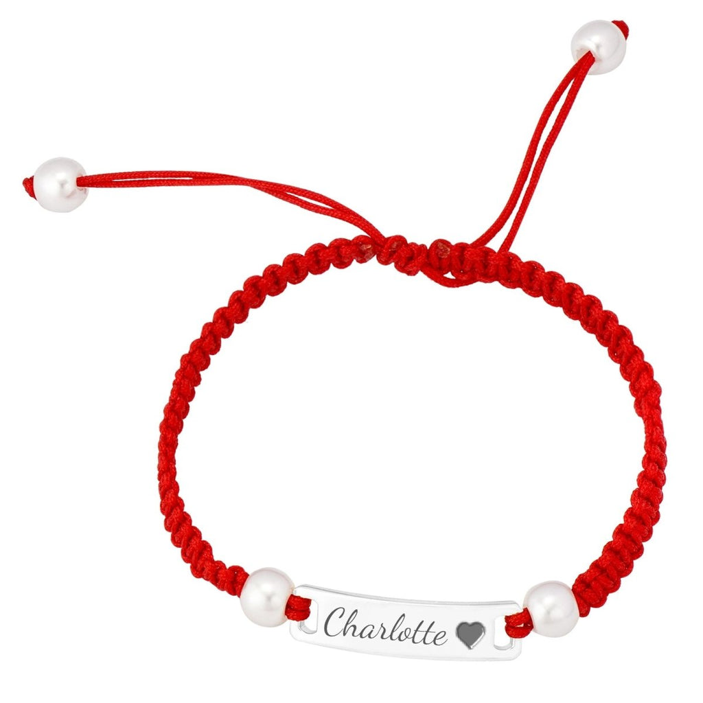 Hand-woven Red Cord Personalized Name Bracelet for Girls - Glaxias