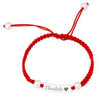 Hand-woven Red Cord Personalized Name Bracelet for Girls - Glaxias