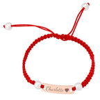 Hand-woven Red Cord Personalized Name Bracelet for Girls - Glaxias
