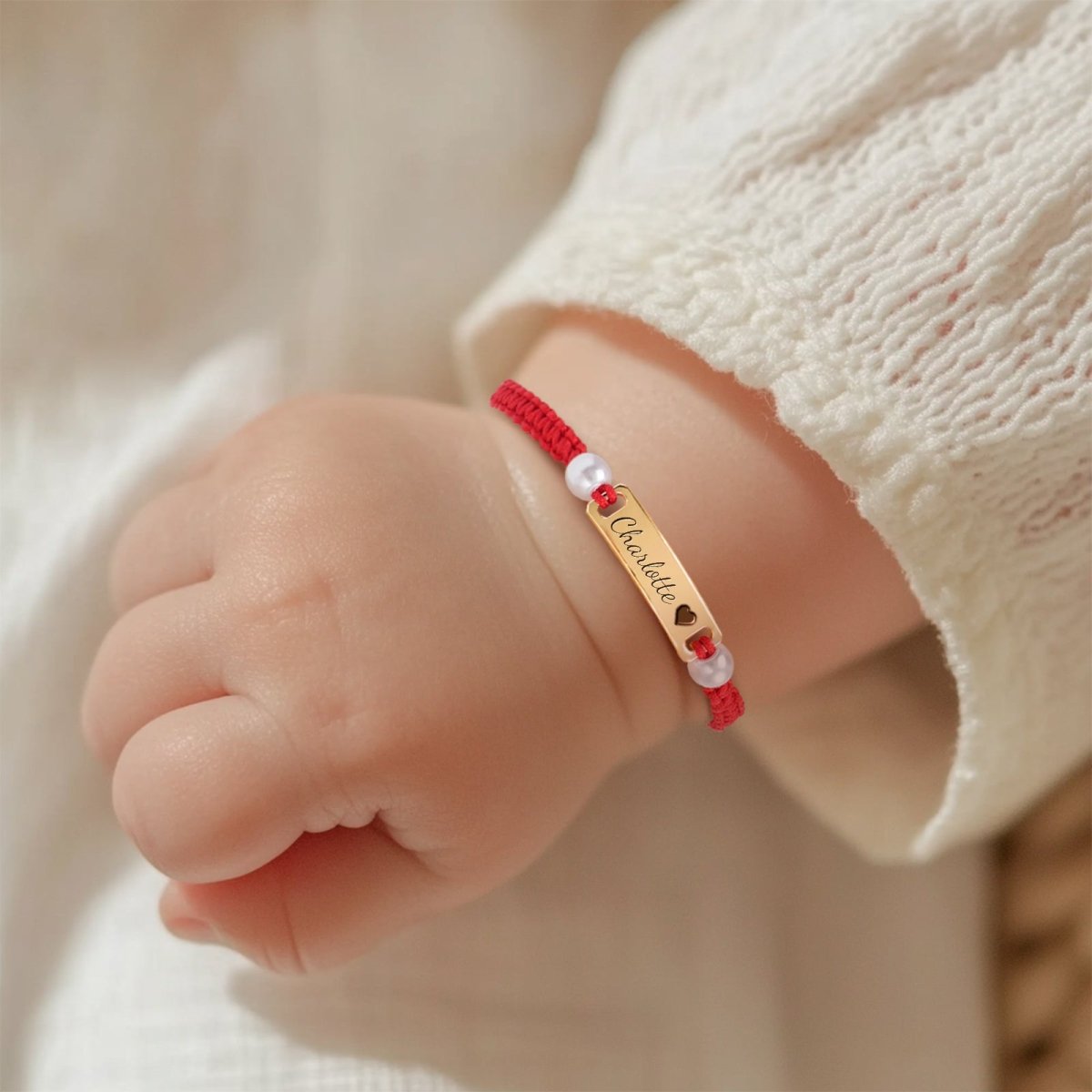 Hand-woven Red Cord Personalized Name Bracelet for Girls - Glaxias