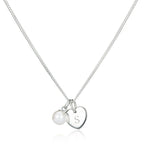 Heart and Pearl Childrens Initial Necklace - Glaxias