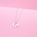 Heart and Pearl Childrens Initial Necklace - Glaxias
