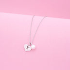 Heart and Pearl Childrens Initial Necklace - Glaxias