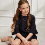Heart and Pearl Childrens Initial Necklace - Glaxias