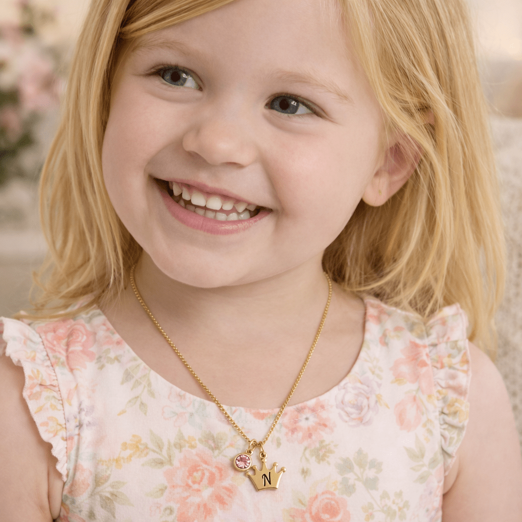 Initial and Birthstone Children's Necklace - Glaxias