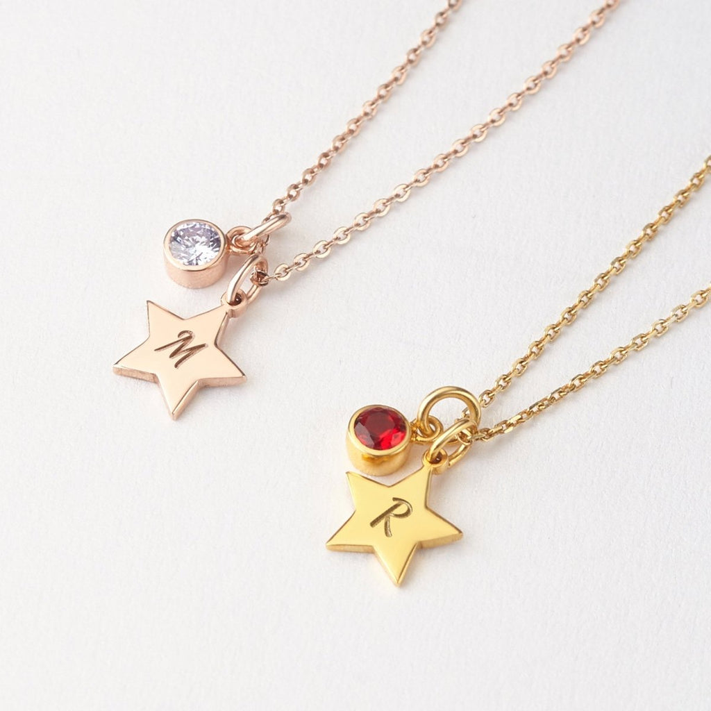 Initial and Birthstone Children's Necklace - Glaxias
