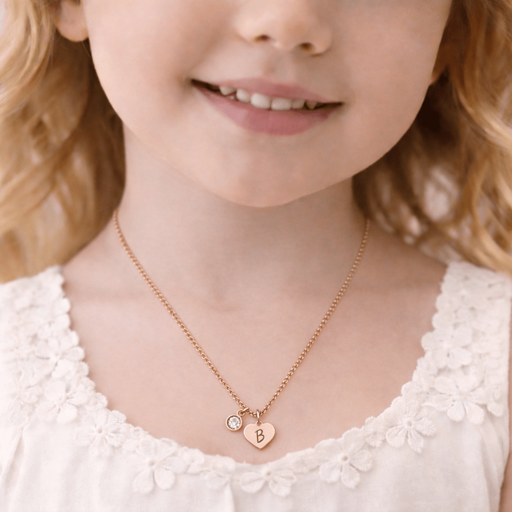 Initial and Birthstone Children's Necklace - Glaxias
