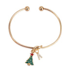 Kids Christmas Tree & Initial Charm Bangle - Glaxias