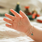 Kids Christmas Tree & Initial Charm Bangle - Glaxias